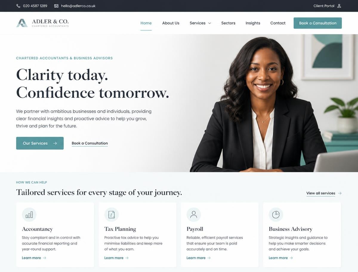 Accountancy & Consulting Service website design
